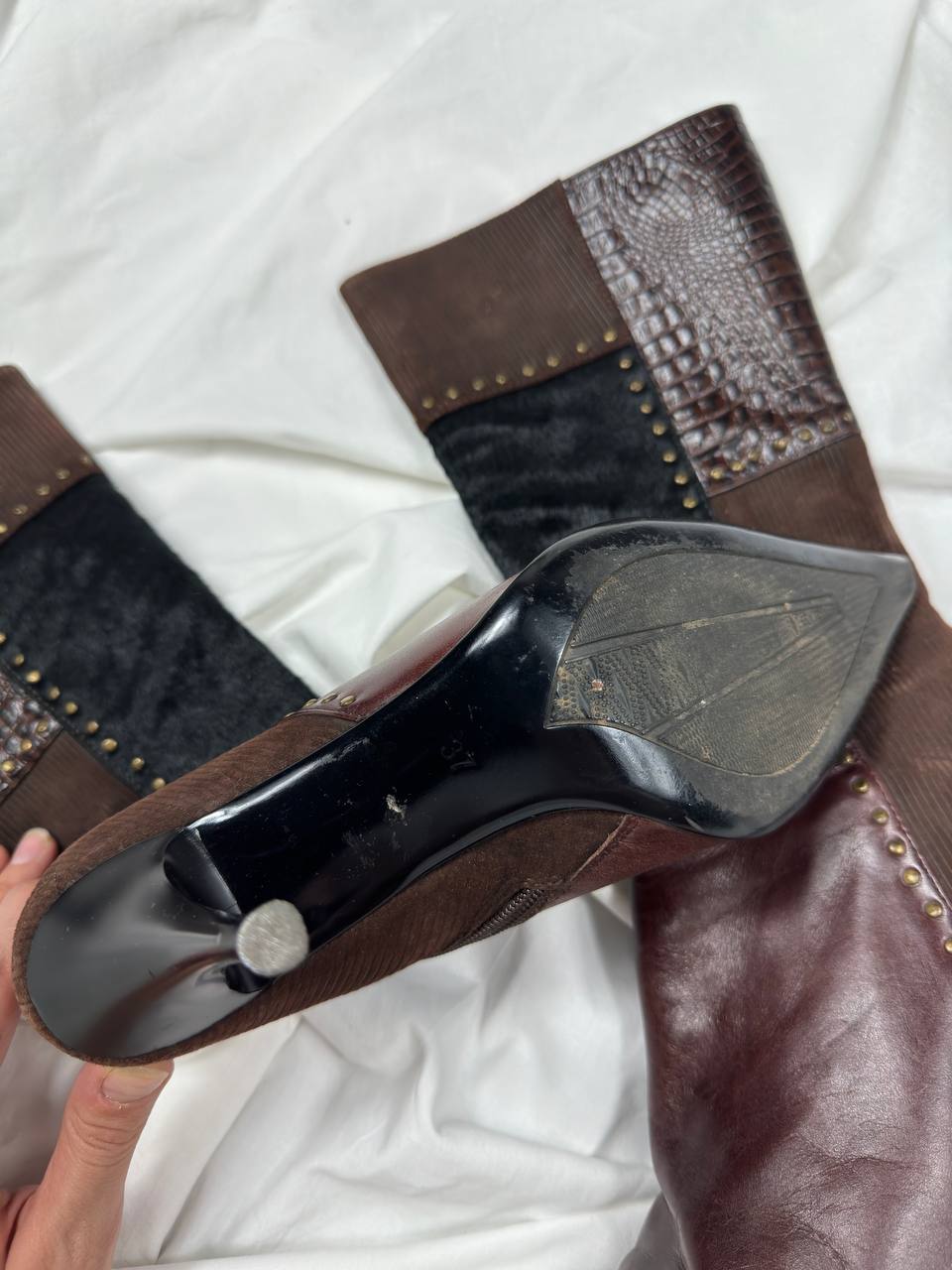 Vintage Italian Patchwork Boots 36.5/37.5