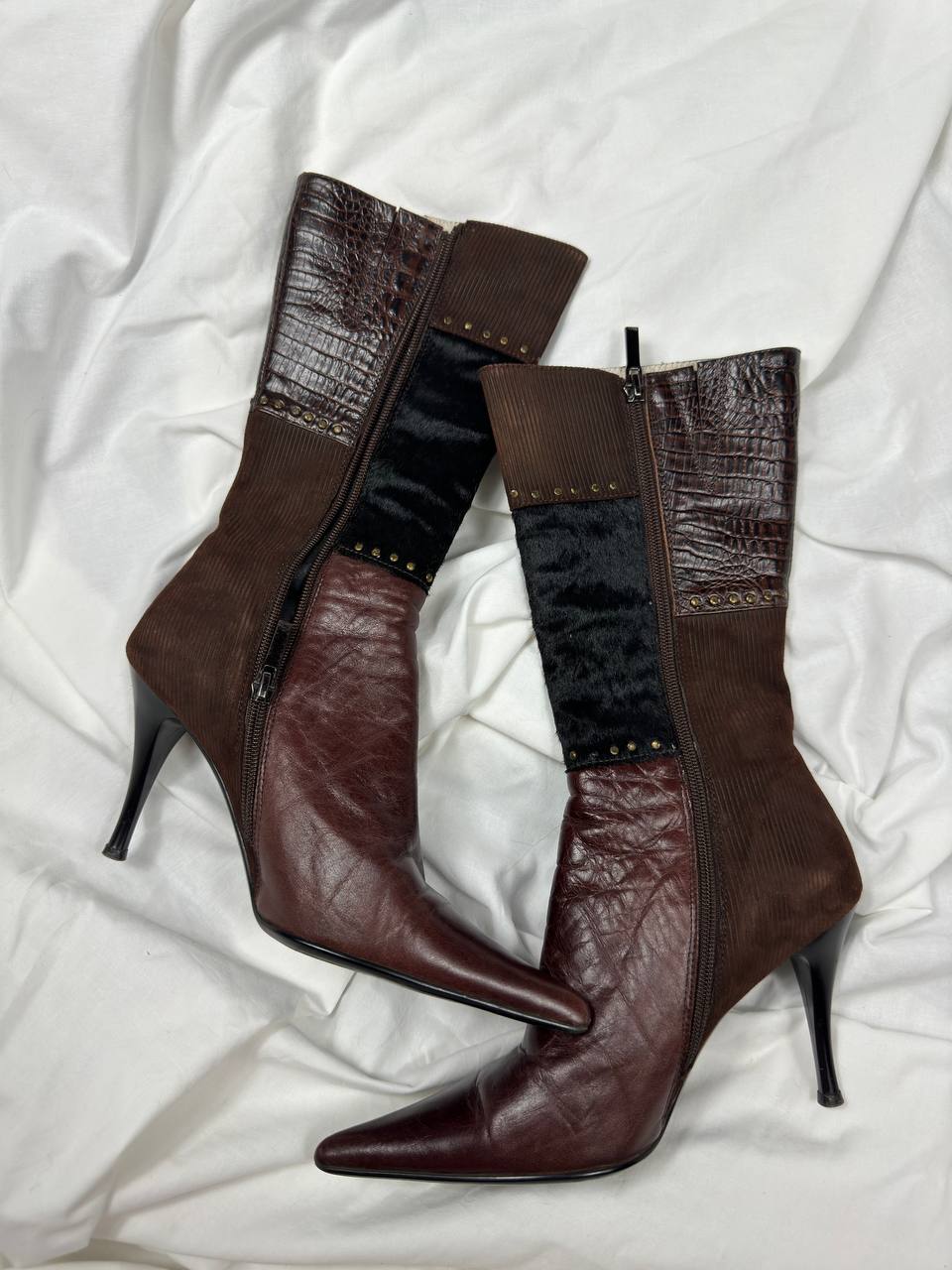 Vintage Italian Patchwork Boots 36.5/37.5