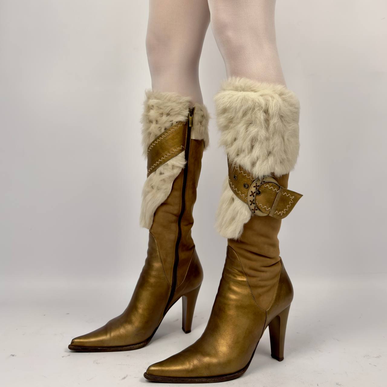 Vintage Italian Winter Fur Boots — 37/37.5