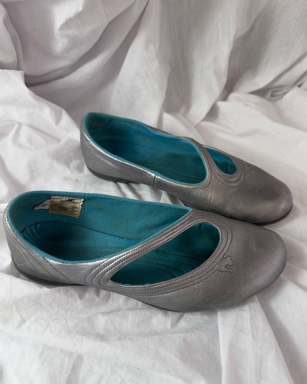 Puma Vintage Silver Ballet Flats — 38/38.5