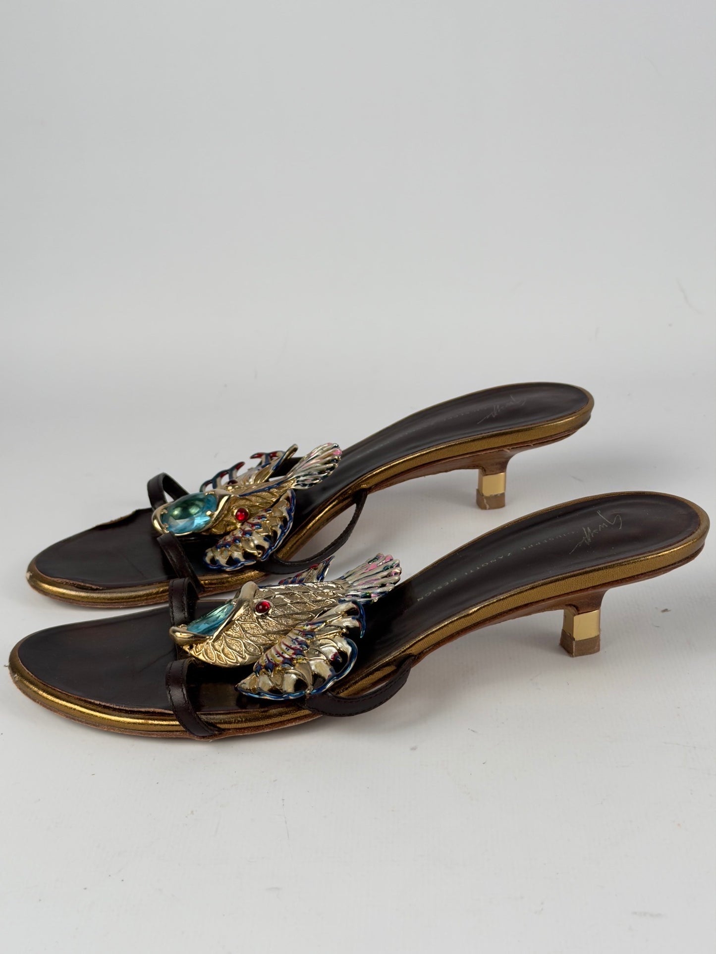 Giuseppe Zanotti Lionfish Kitten Heels — 40