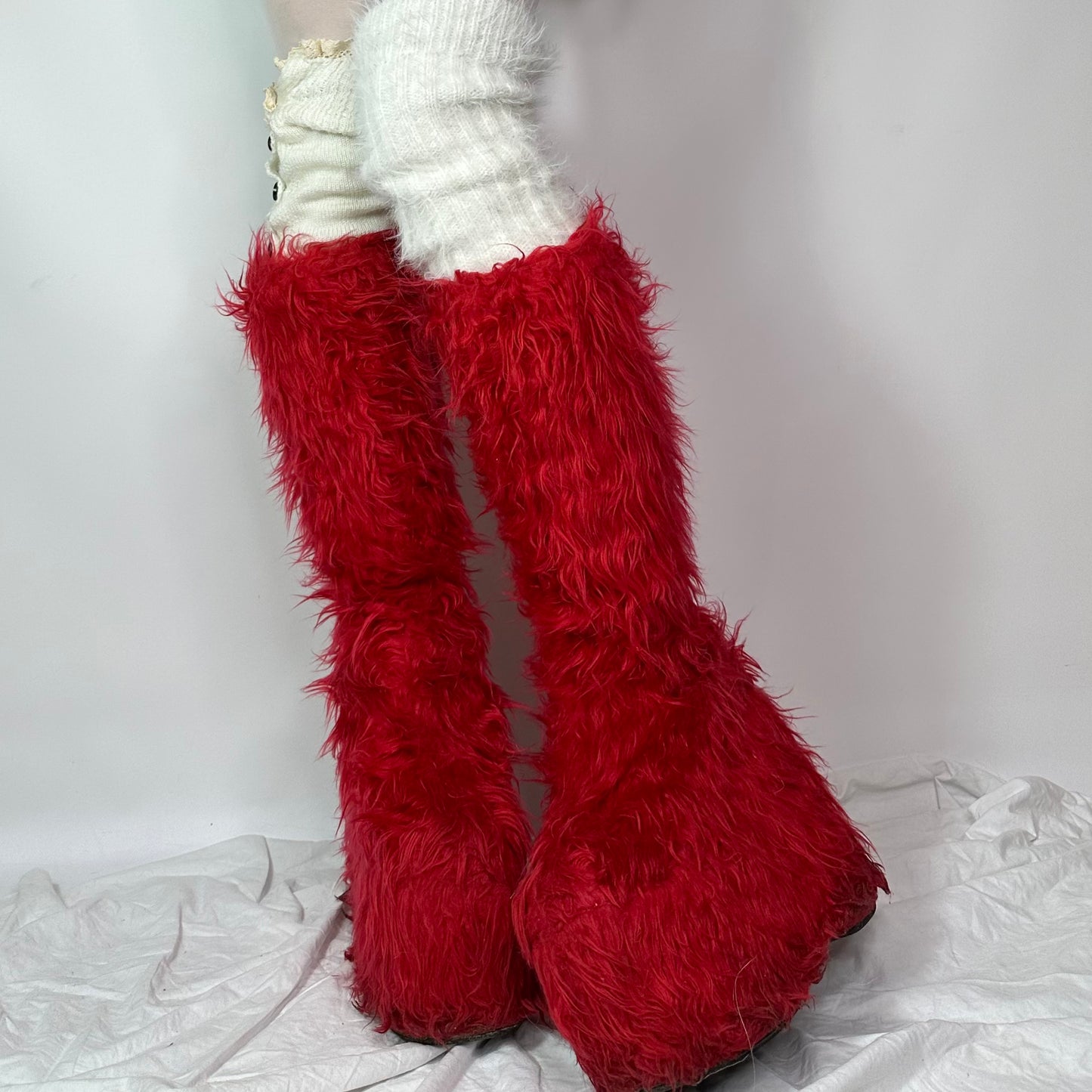 Vintage Ellie Mega Platform Fur Boots 39/40