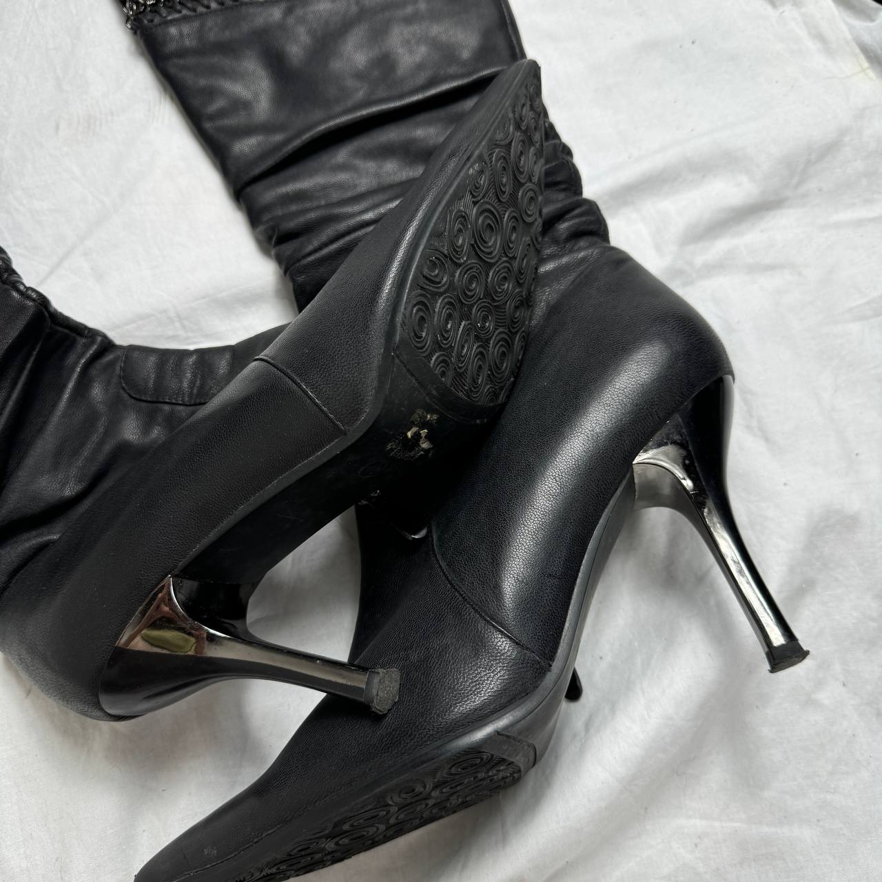 Vintage Black Leather Boots 40/40.5