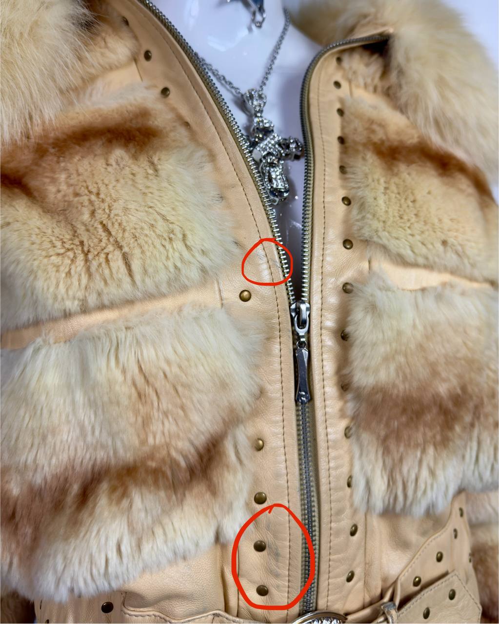 Vintage Fur Leather Jacket XS/M