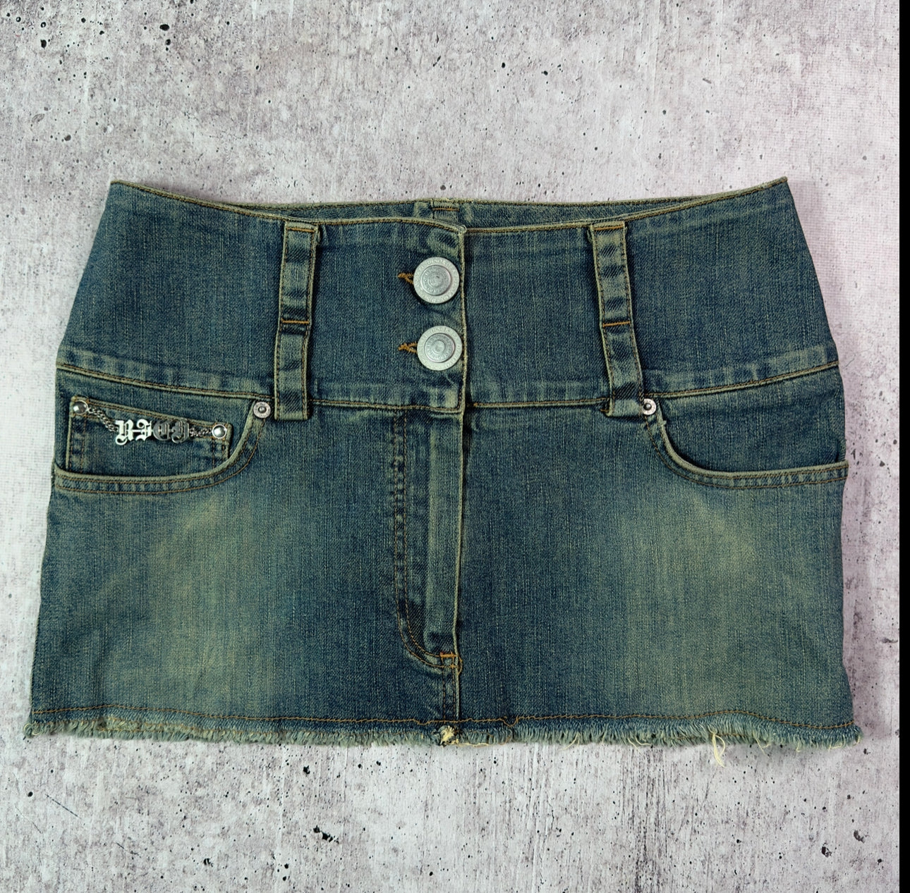 Richmond Vintage Denim Green Faded Skirt