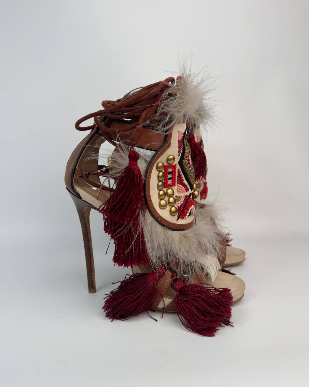 Dsquared2 F/W 2015 Eskimo Feather & Tassels Heels — 36