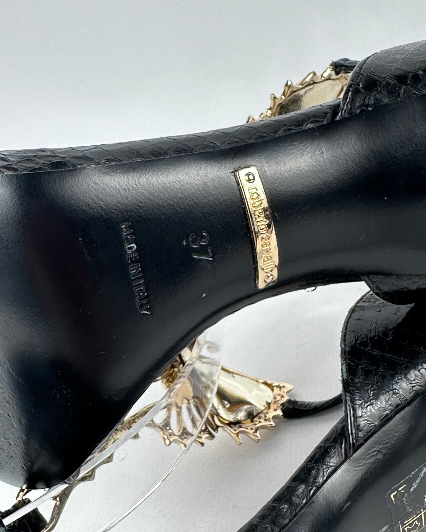 Roberto Cavalli Butterfly Gemstone Heels — 37