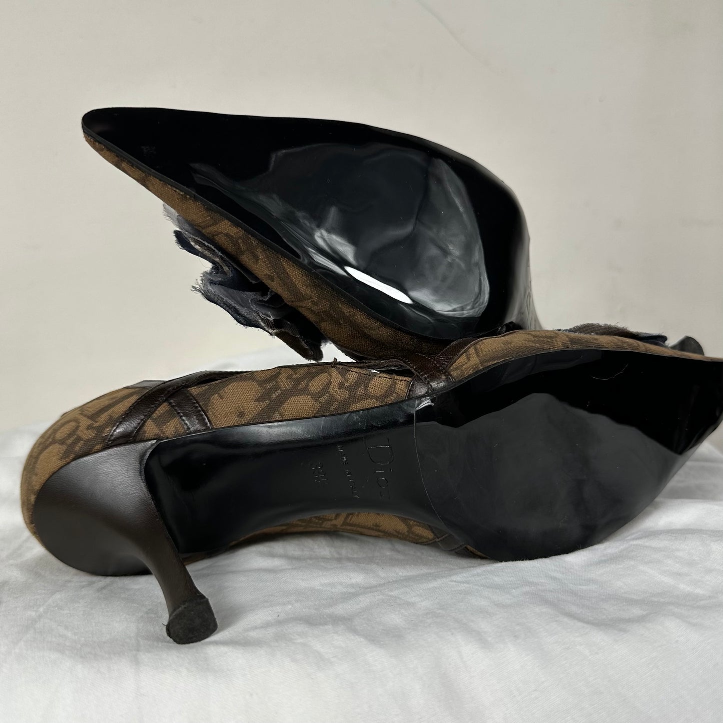 Dior Vintage Flower Monogram Heels 39/39.5