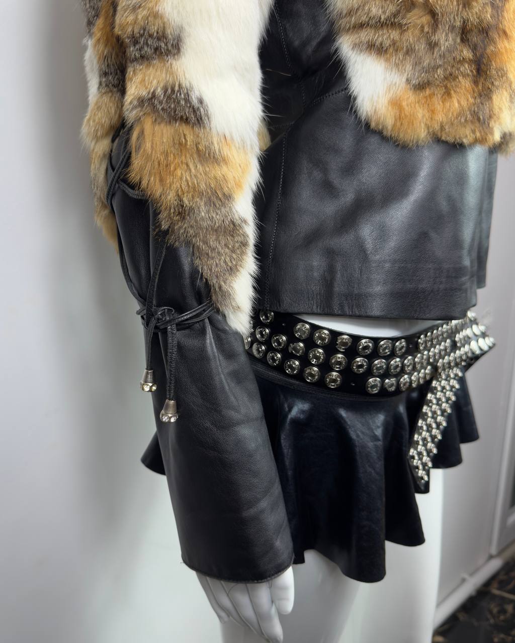 Vintage Fur Leather Jacket XS-M