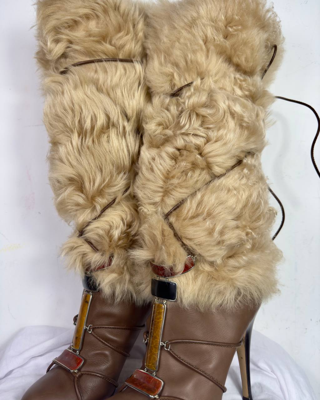 Giuseppe Zanotti Vicini Fur Boots 40/41
