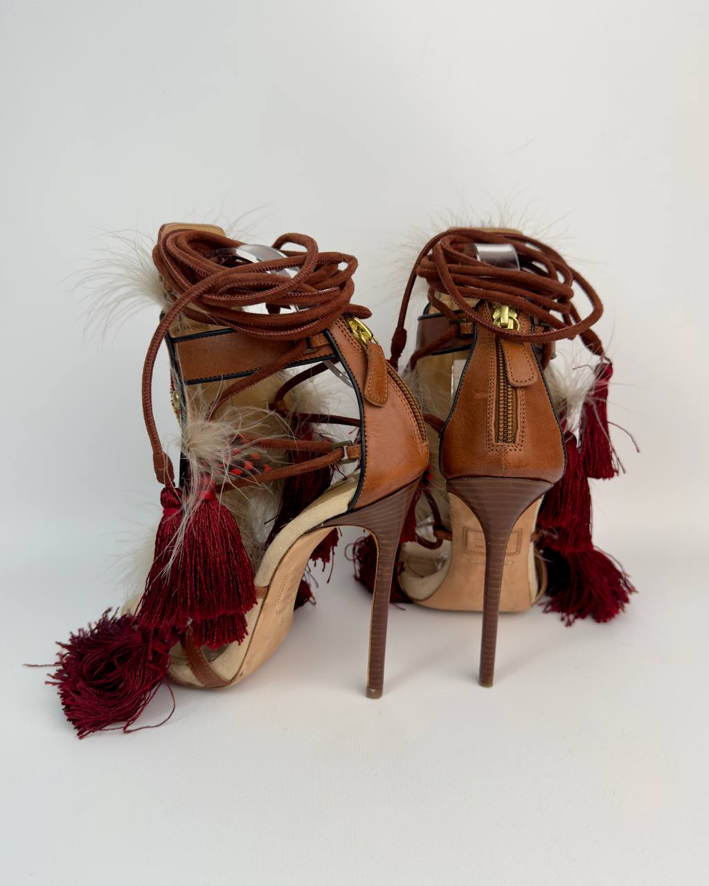 Dsquared2 F/W 2015 Eskimo Feather & Tassels Heels — 36