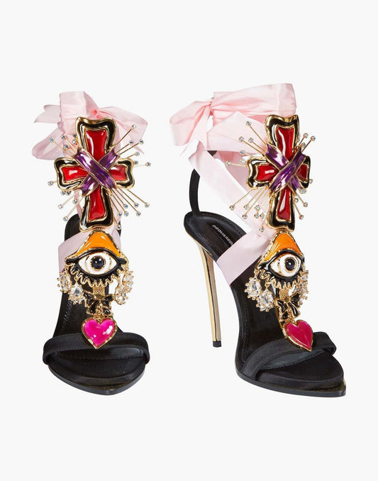 Dsquared2 2017 Treasures “Evil Eye”Lace Up Heels — 36