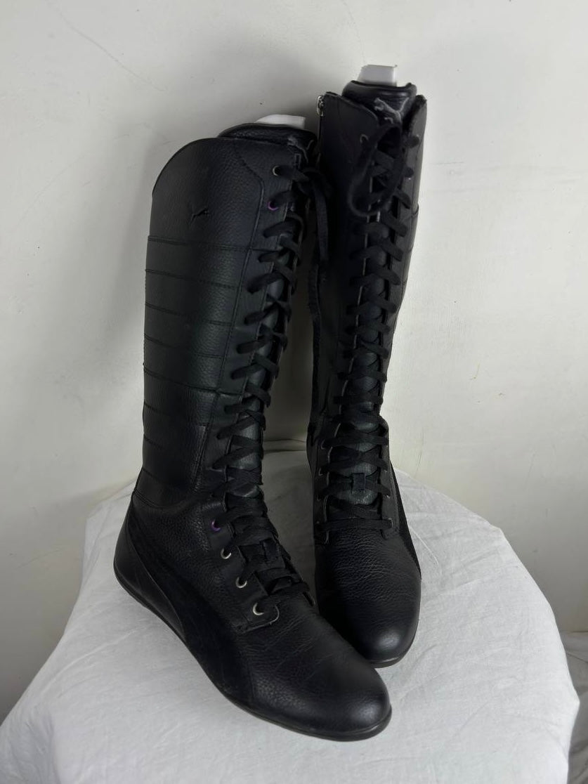 Puma Vintage Black Leather Boots 36/37 & 37/37.5