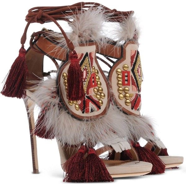 Dsquared2 F/W 2015 Eskimo Feather & Tassels Heels — 36