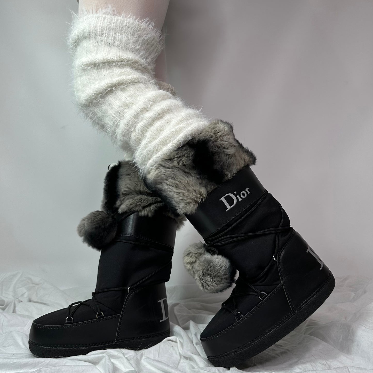 Dior Galliano Chinchilla Vintage Moon Boots 35/38