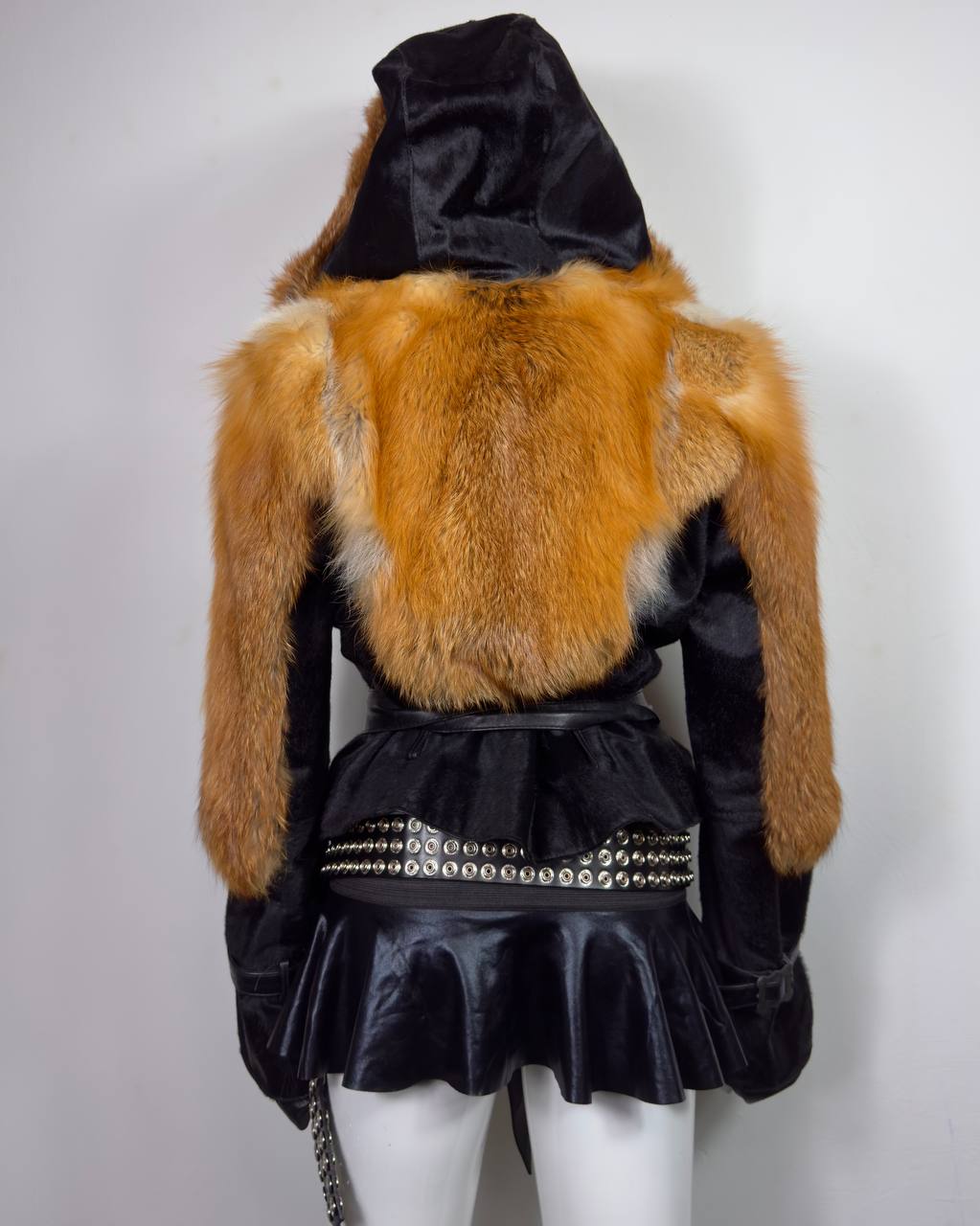 Vintage Fox Fur Leather Pony Hair Jacket