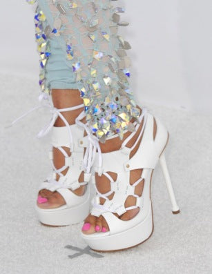 Versace 2011 Gladiator Wrap Heels — 38.5