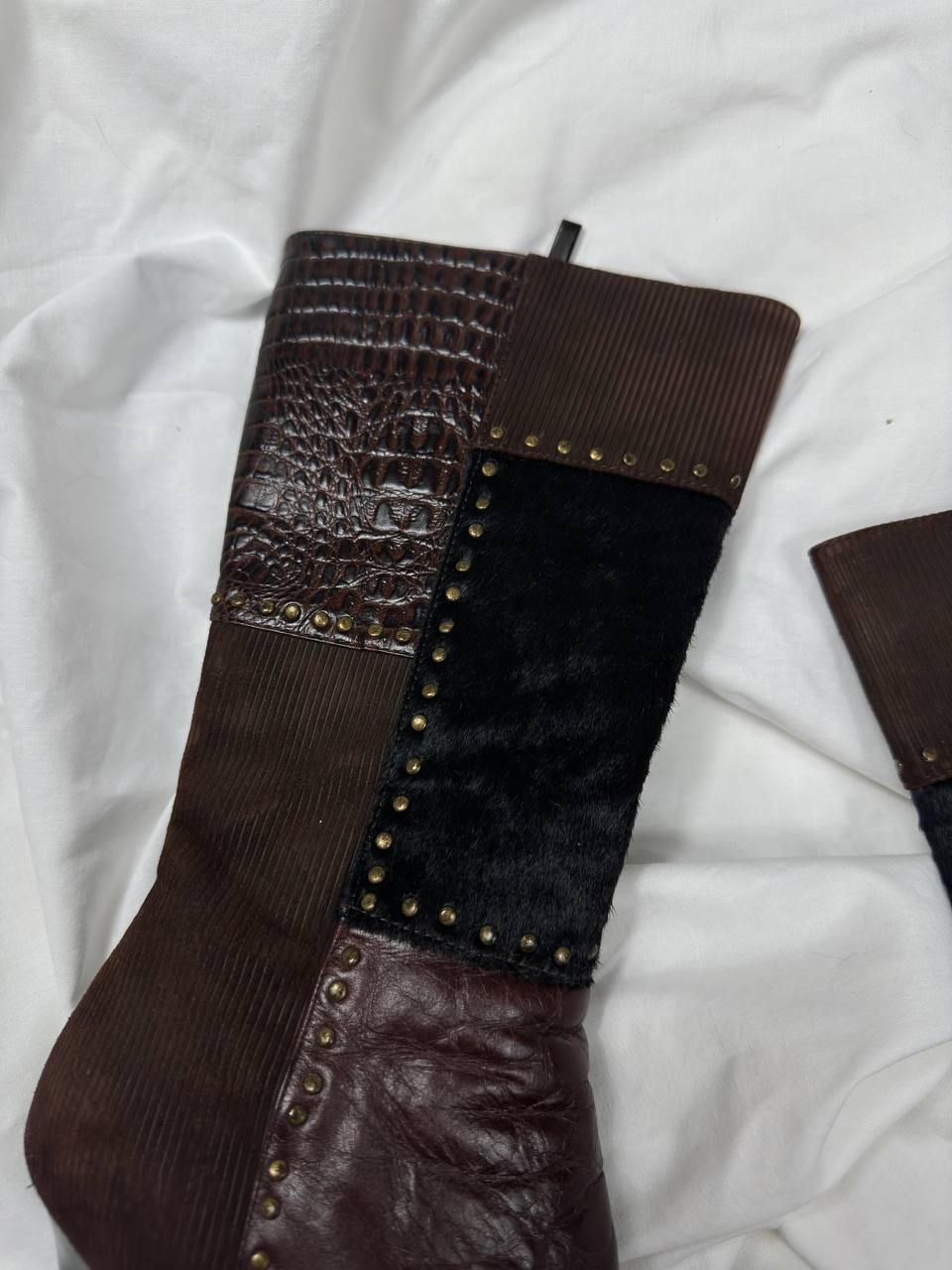 Vintage Italian Patchwork Boots 36.5/37.5