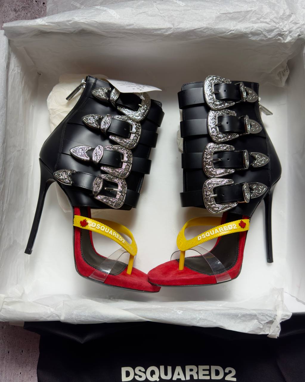 Dsquared2 Gothika S/S2018 Flip Flop Heels 38.5/39 new with box