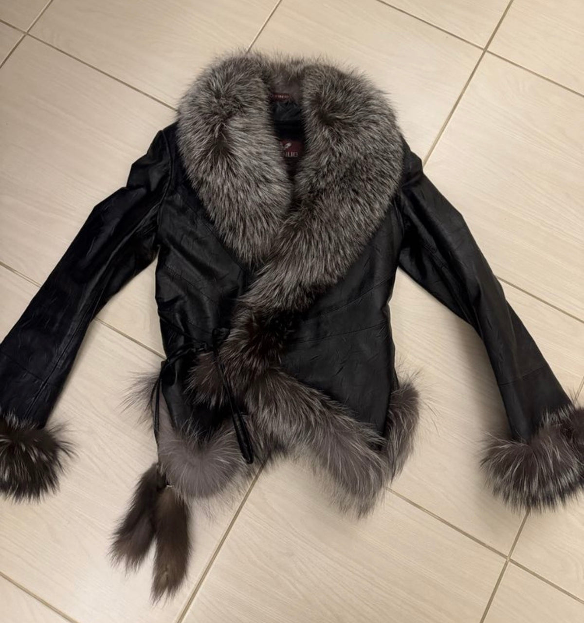 Vintage Fur Leather Jacket — S/M