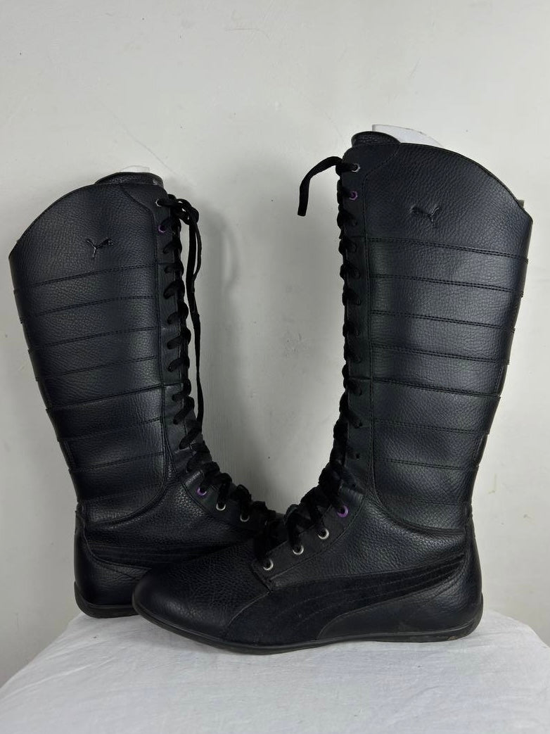 Puma Vintage Black Leather Boots 36/37 & 37/37.5