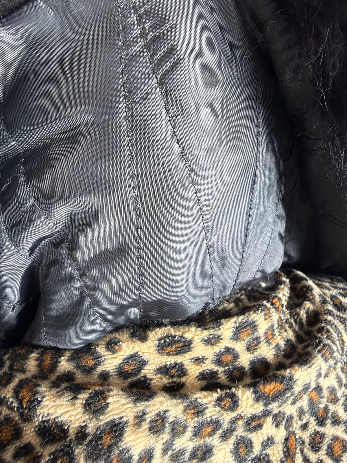 Vintage Faux Fur Coat with Fur Collar — S/M