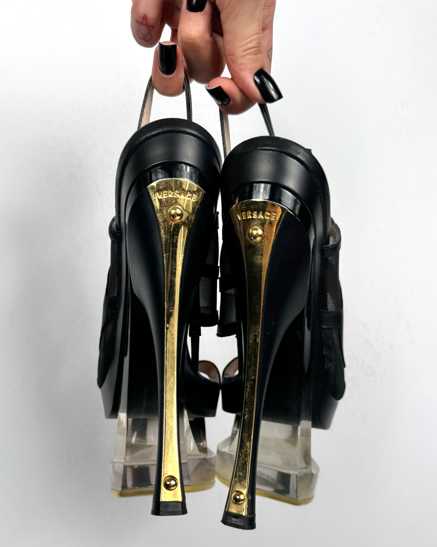 Versace S/S 2012 Runway Lucite Platform Heels — 38/38.5