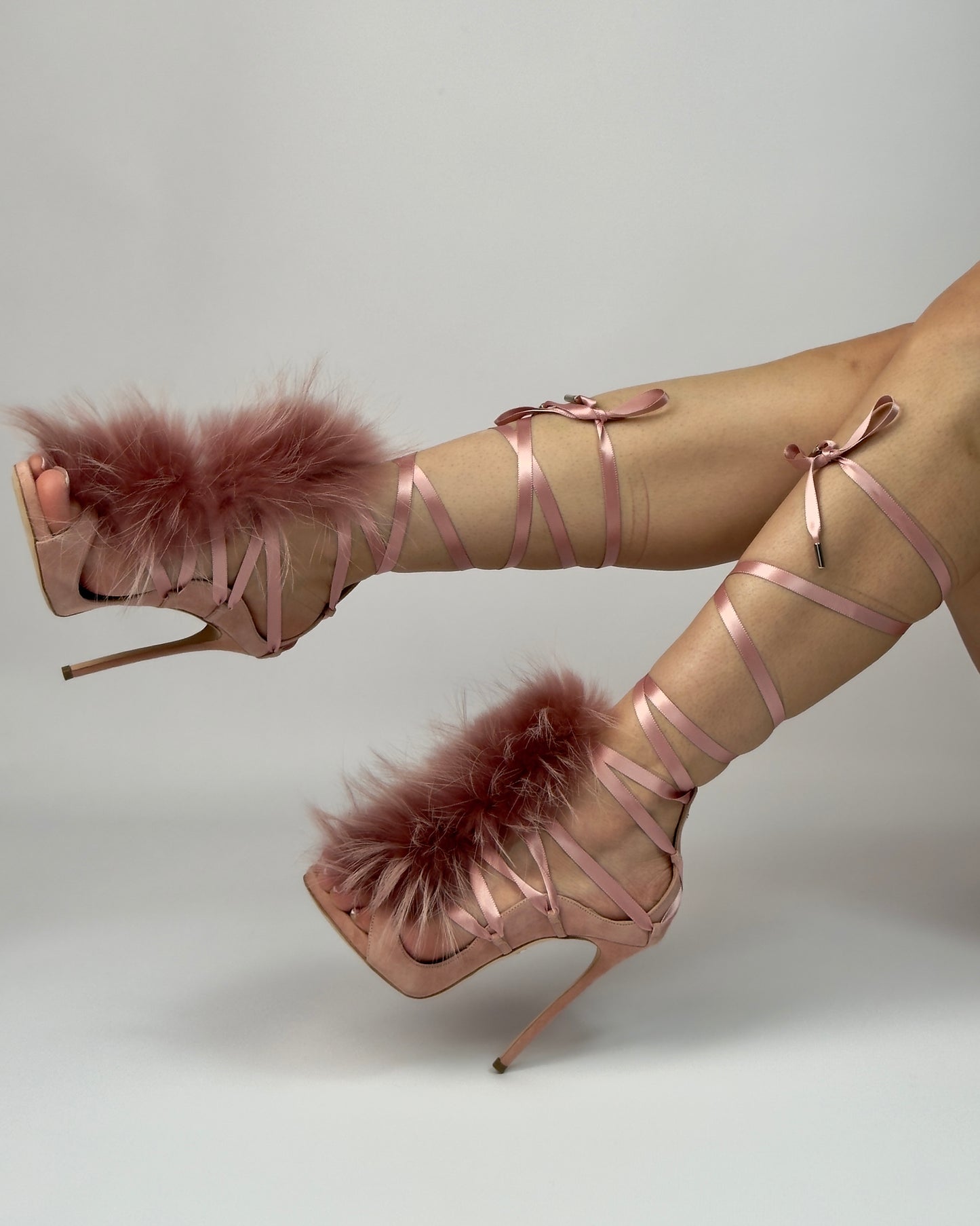 Dsquared Fur Riri Lace Up Heels