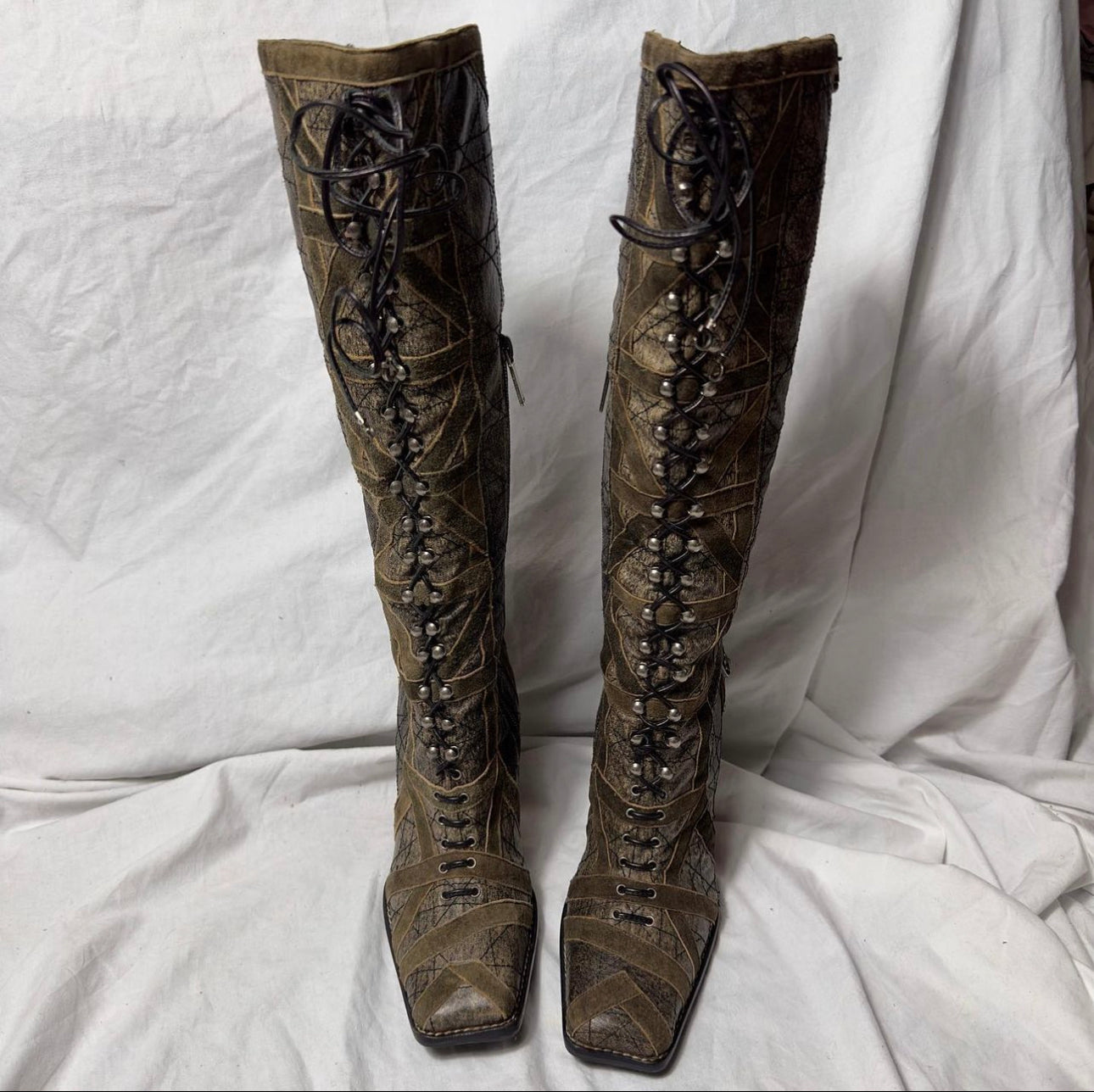 Christian Dior By Galliano 2000 runway lace up riding boots