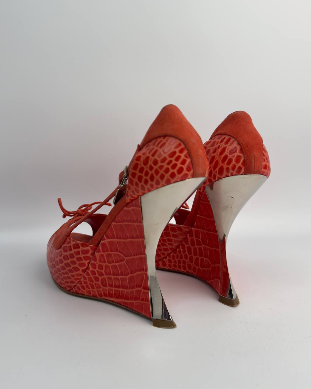 Dior Vintage Snake Wedge Heels — 38.5