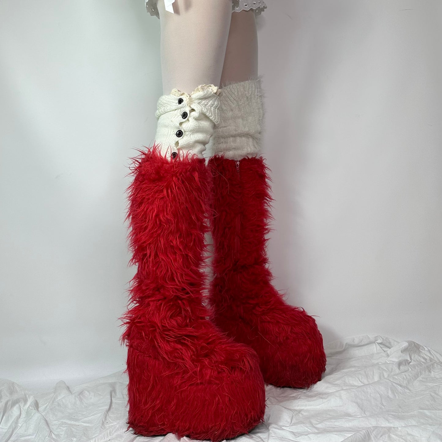 Vintage Ellie Mega Platform Fur Boots 39/40