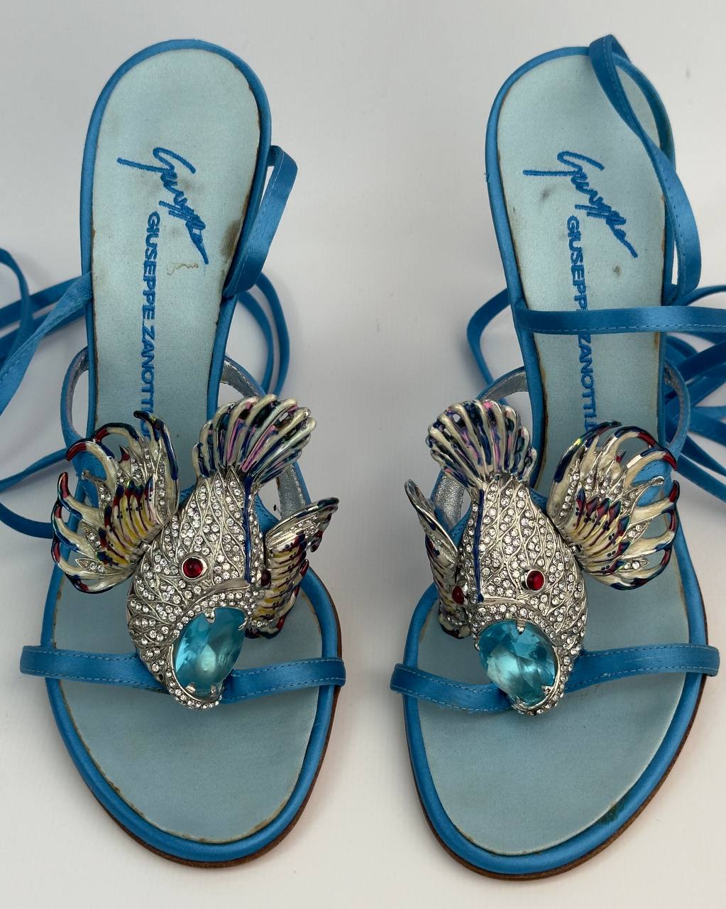Giuseppe Zanotti Lionfish Wedge Lace Up Heels — 37/38