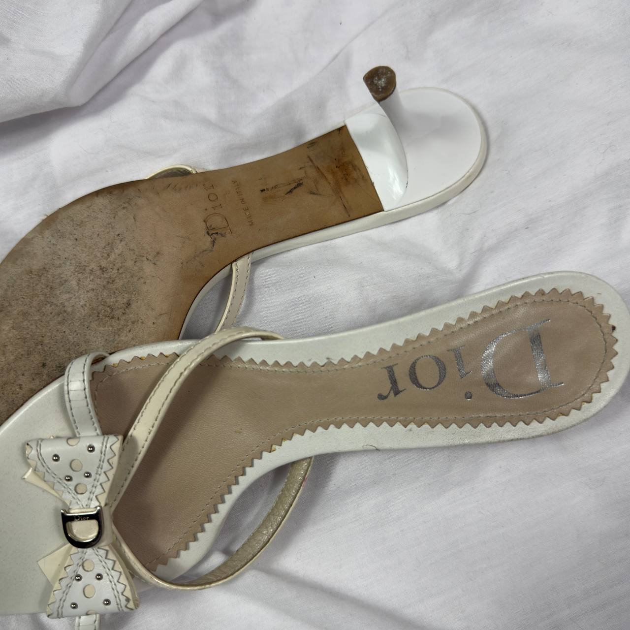 Dior by Galliano Vintage 00s Bow Leather Mules — 39