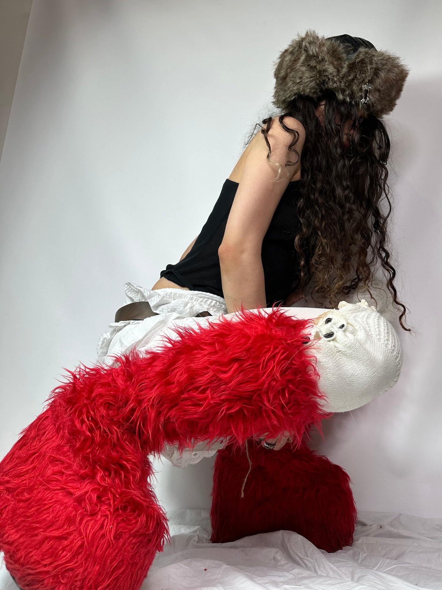 Vintage Ellie Mega Platform Fur Boots 39/40