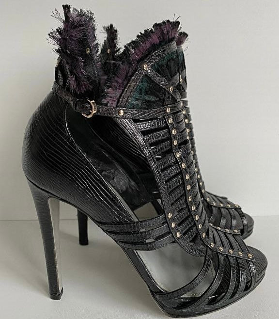 Sergio Rossi Gladiator Ankle Heels — 37.5/38