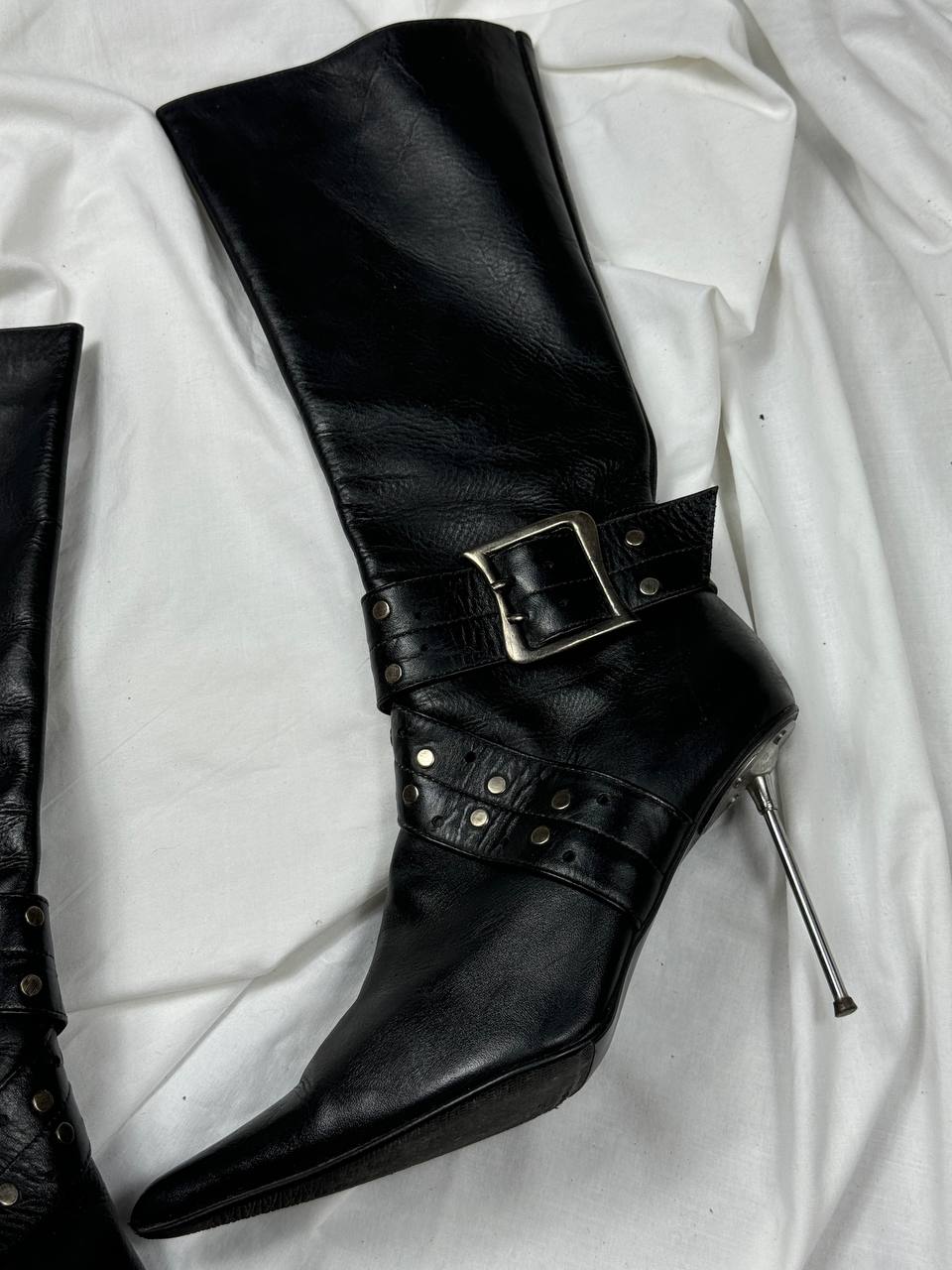 Vintage Leather Buckle Boots 39.5/40