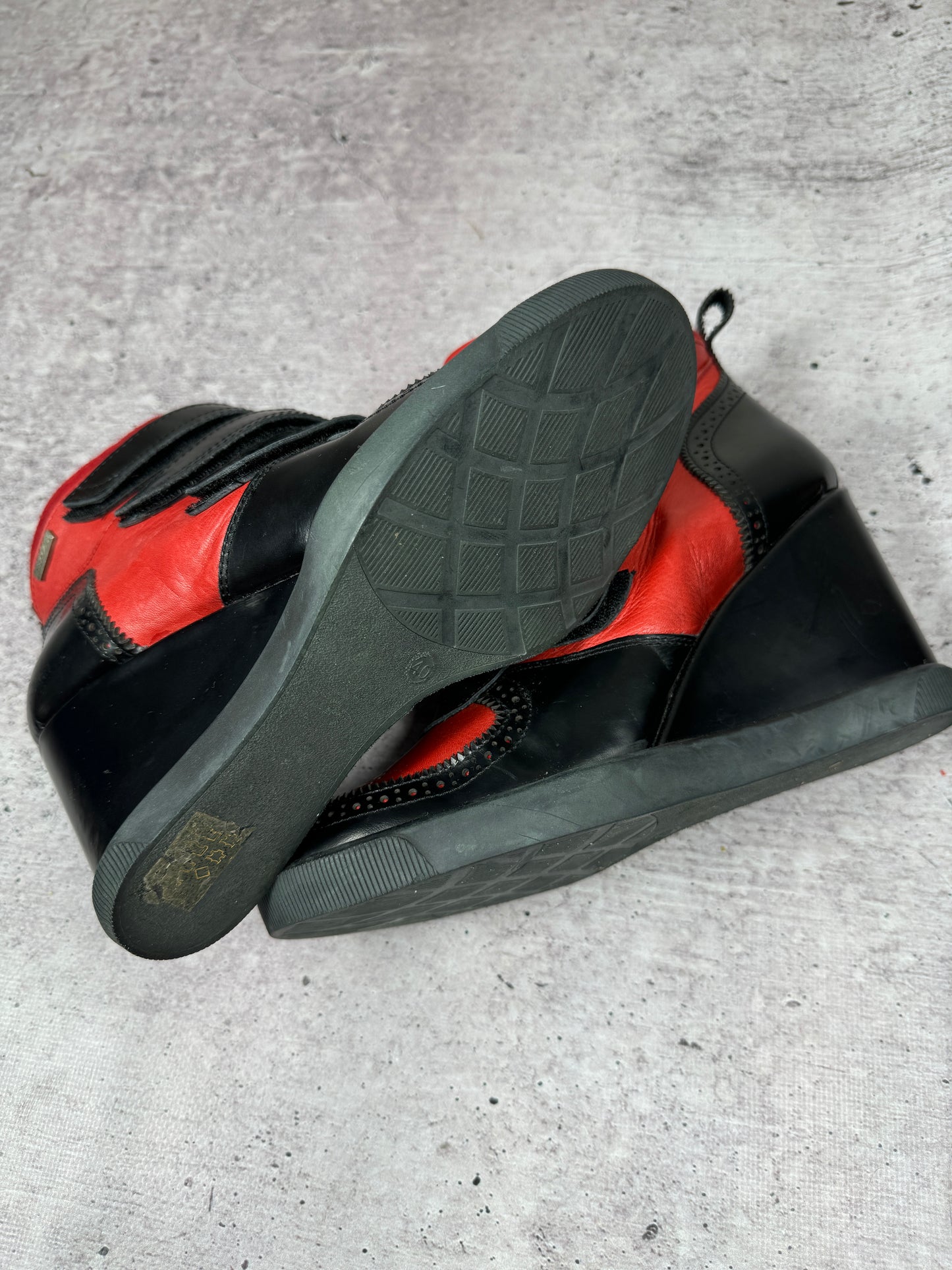 Vintage Goth Wedge Leather Sneakers 40/40.5