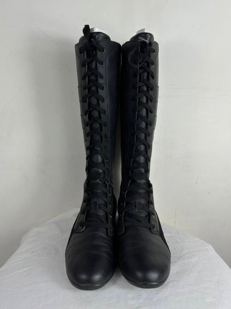 Puma Vintage Black Leather Boots 36/37 & 37/37.5