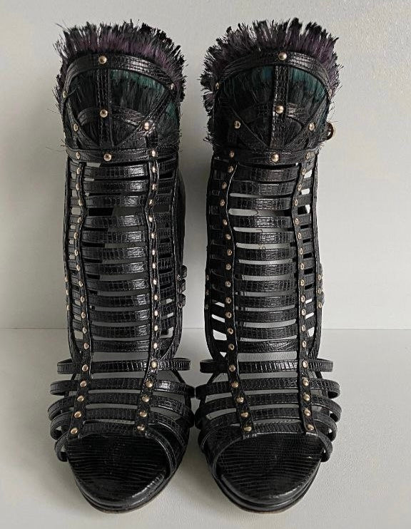 Sergio Rossi Gladiator Ankle Heels — 37.5/38
