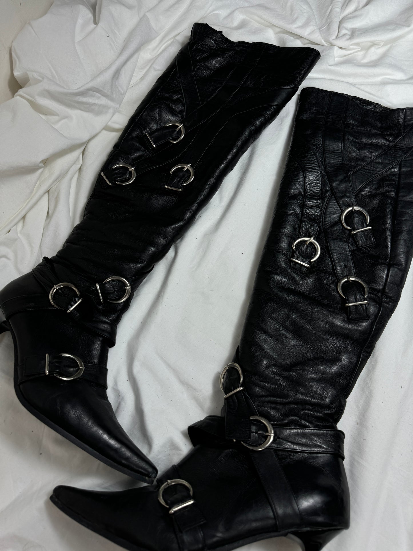 Vintage Leather Buckle Boots 38/39