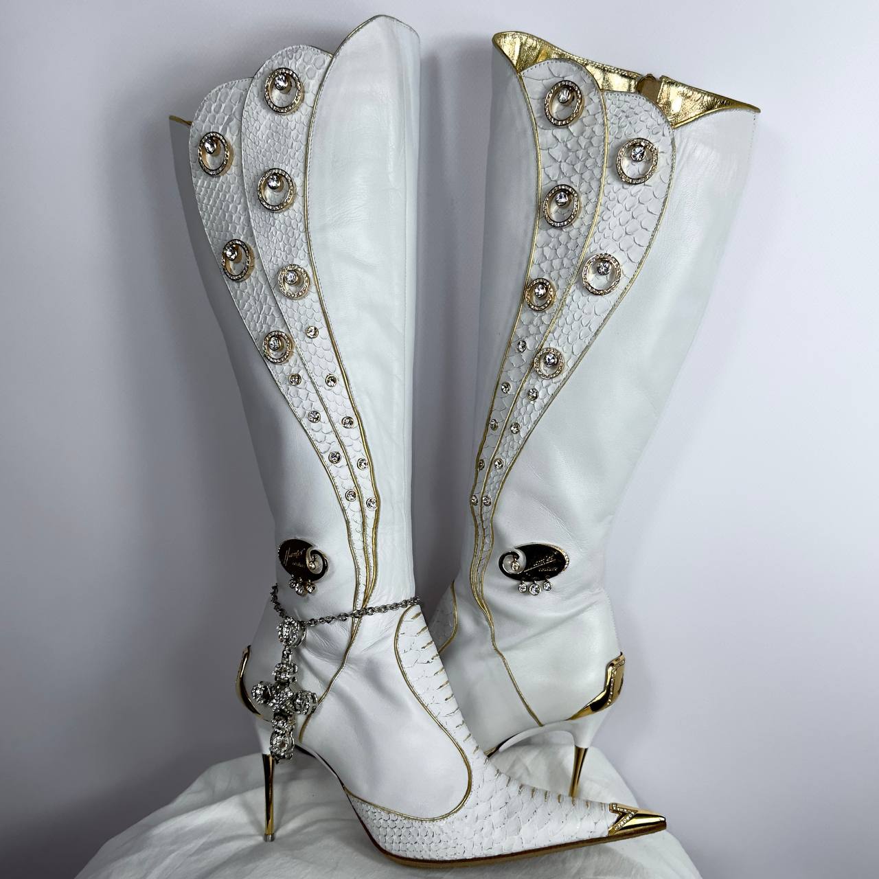 Hamlet Couture Italian Python Leather Boots 37.5/38.5