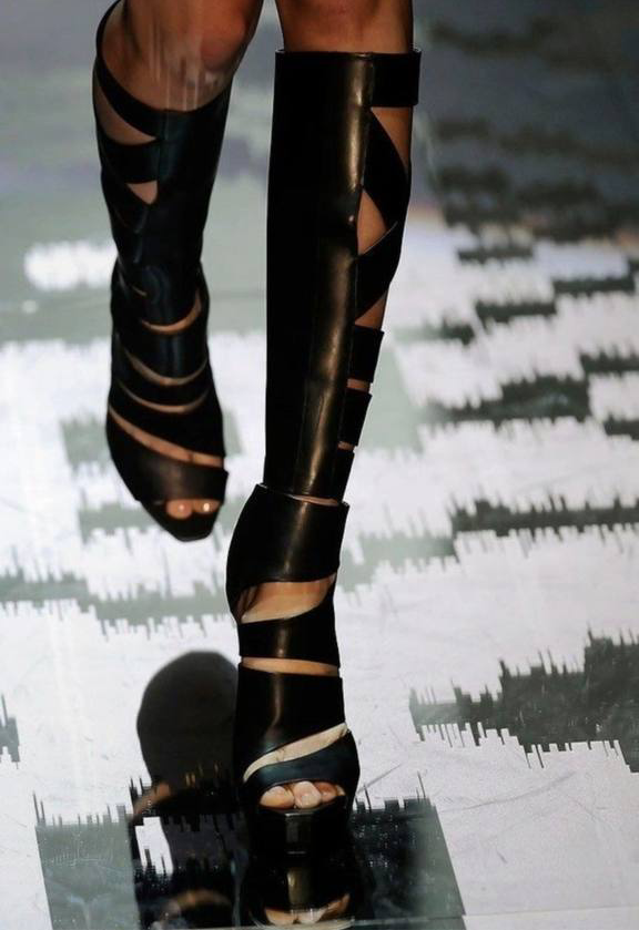 Gucci SS2010 Helena Runway Cut Out Gladiator Boots