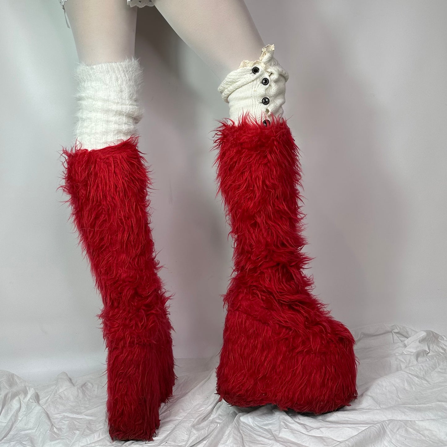 Vintage Ellie Mega Platform Fur Boots 39/40
