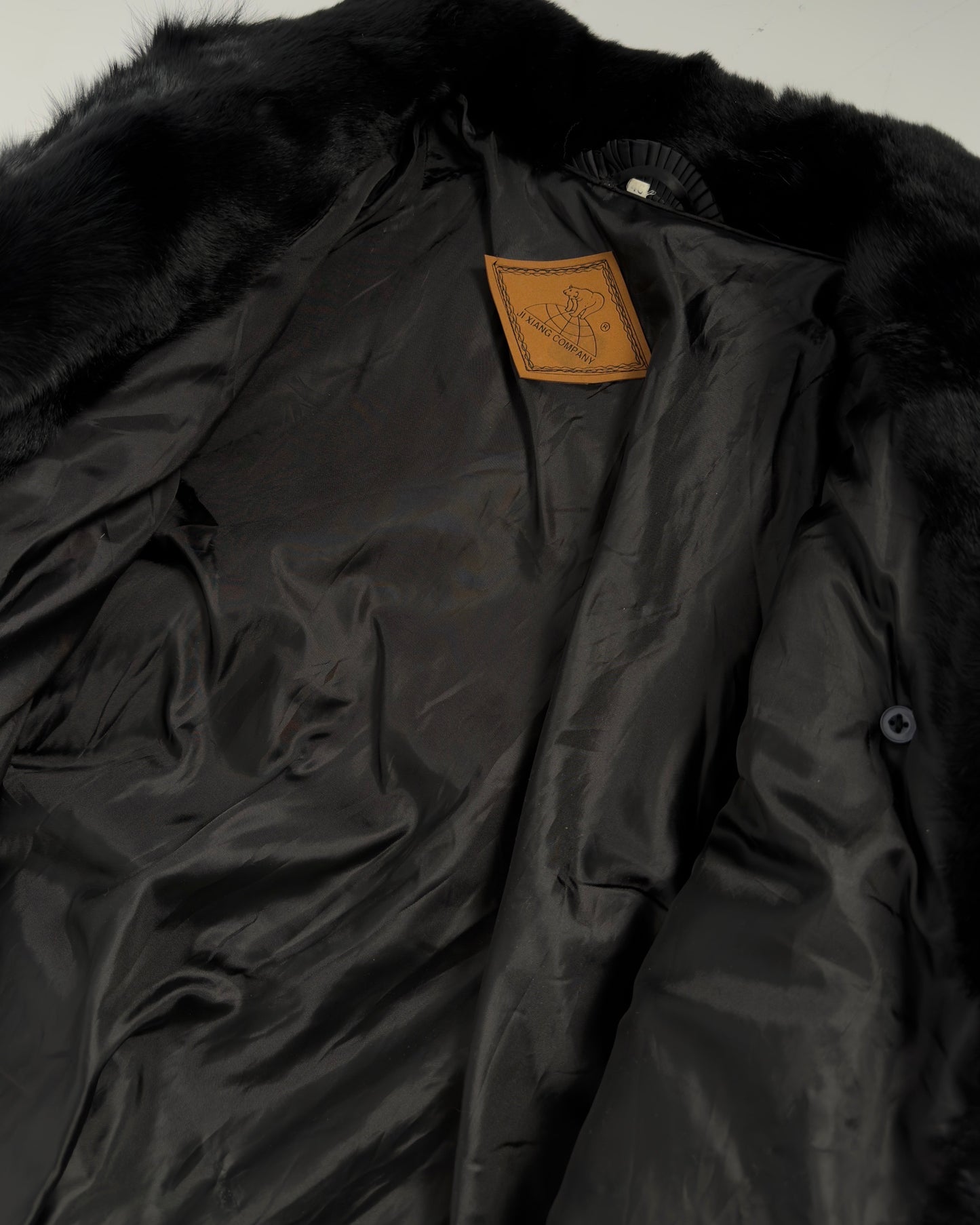 Vintage Long Black Fur Coat — XS/M