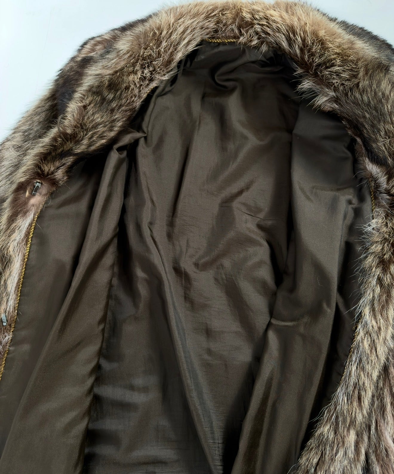 Vintage Brown Long Fur Coat — S/L