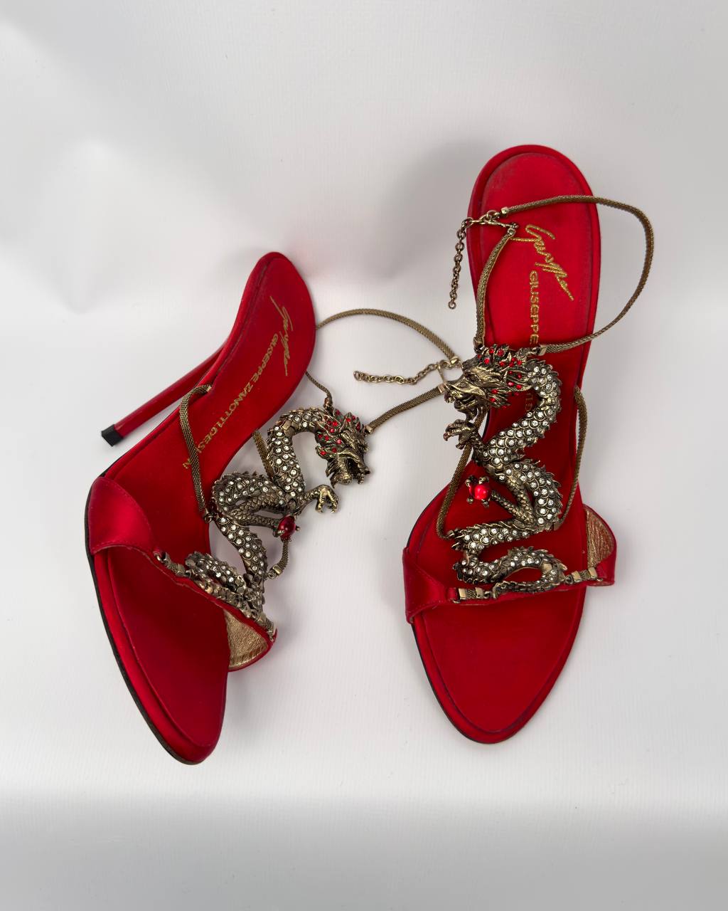 Giuseppe Zanotti Vintage Red Dragon Heels 39/40