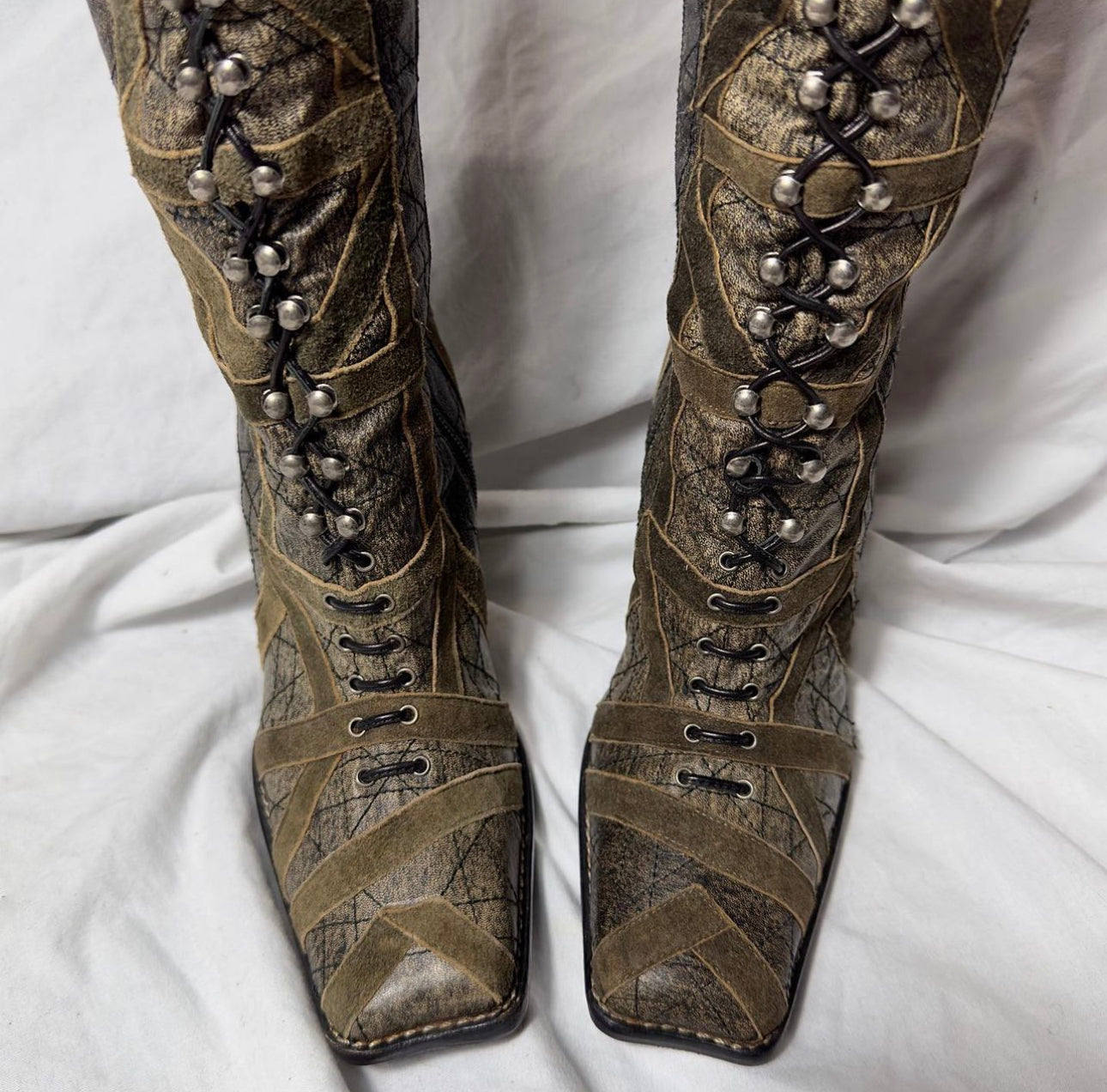 Christian Dior By Galliano 2000 runway lace up riding boots