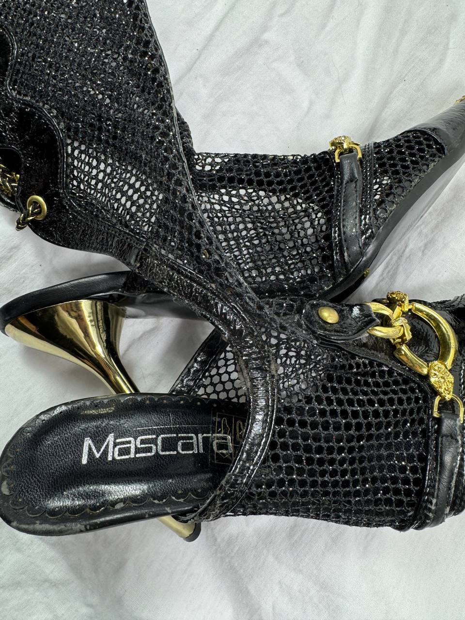 Vintage Italian Mesh Gladiator Heels 36/36.5 - peeling