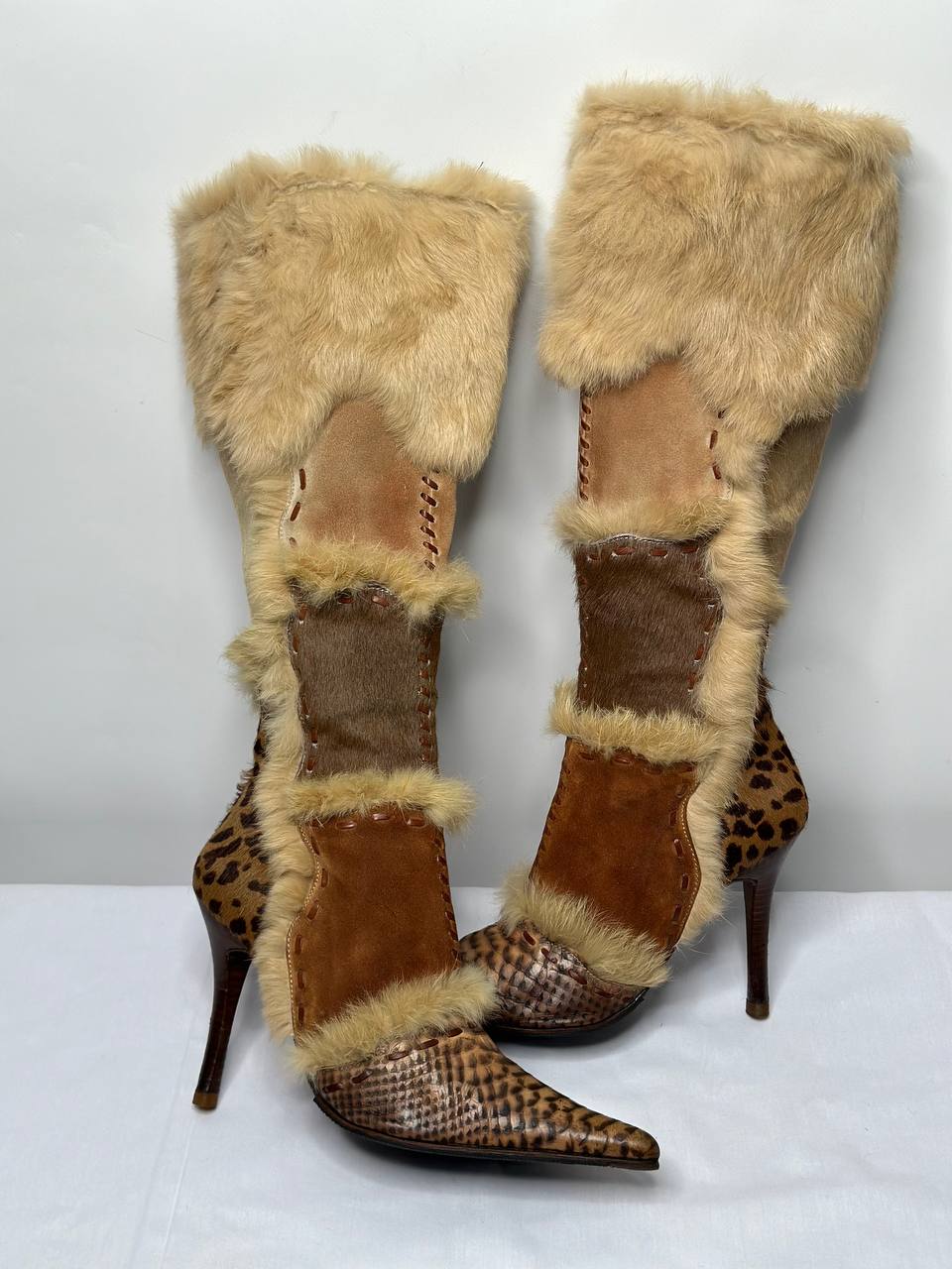 El Dante’s Couture Vintage Fur Boots 38.5/39