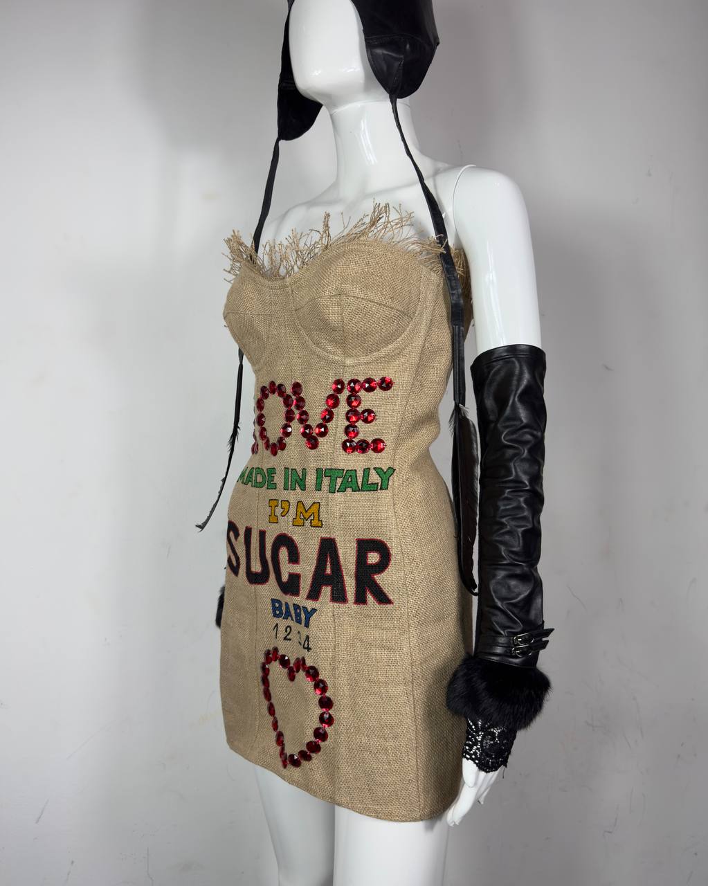 Dolce Gabbana S/S 1992 Runway Jute Corset Dress